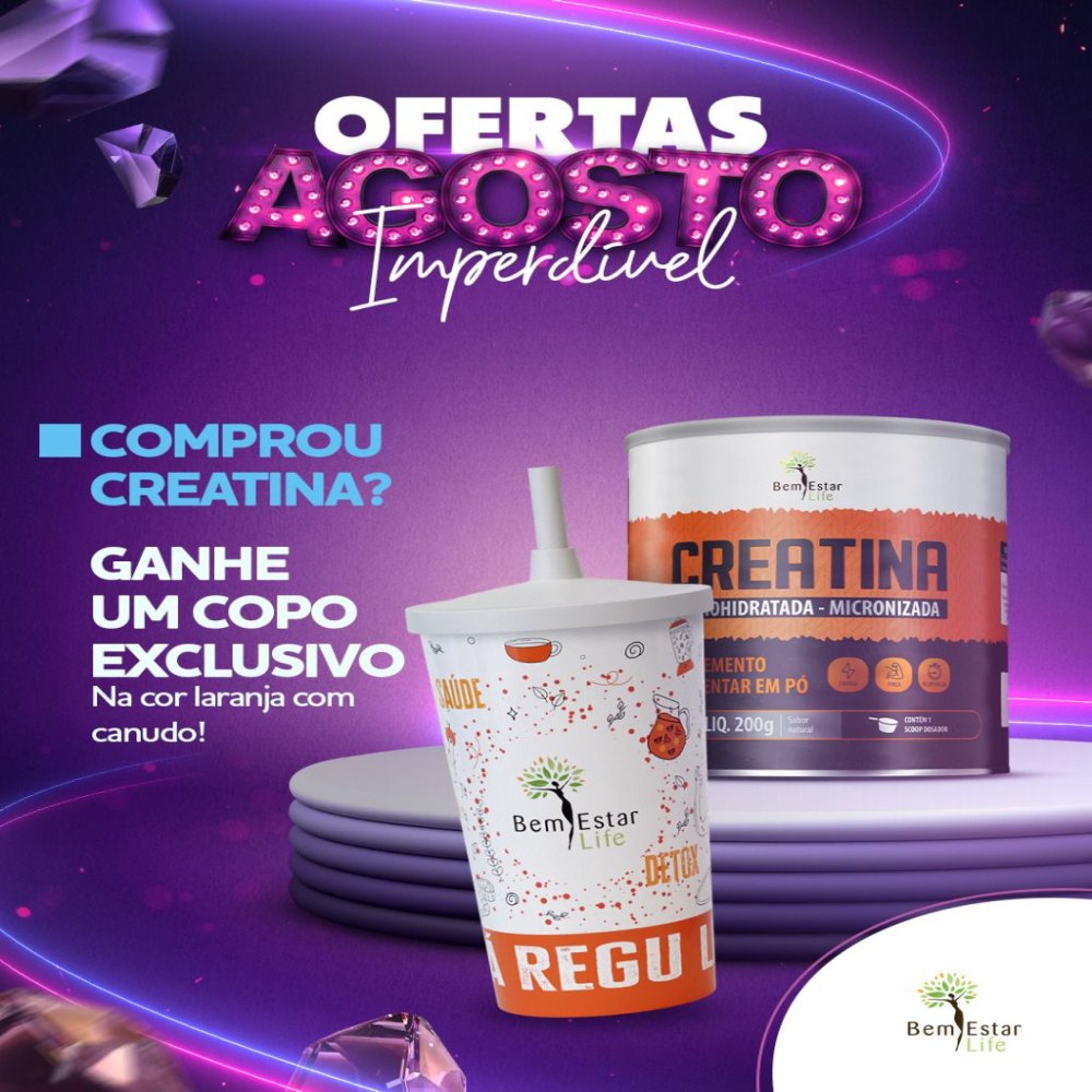 CREATINA+BRINDE COPO LARANJA 