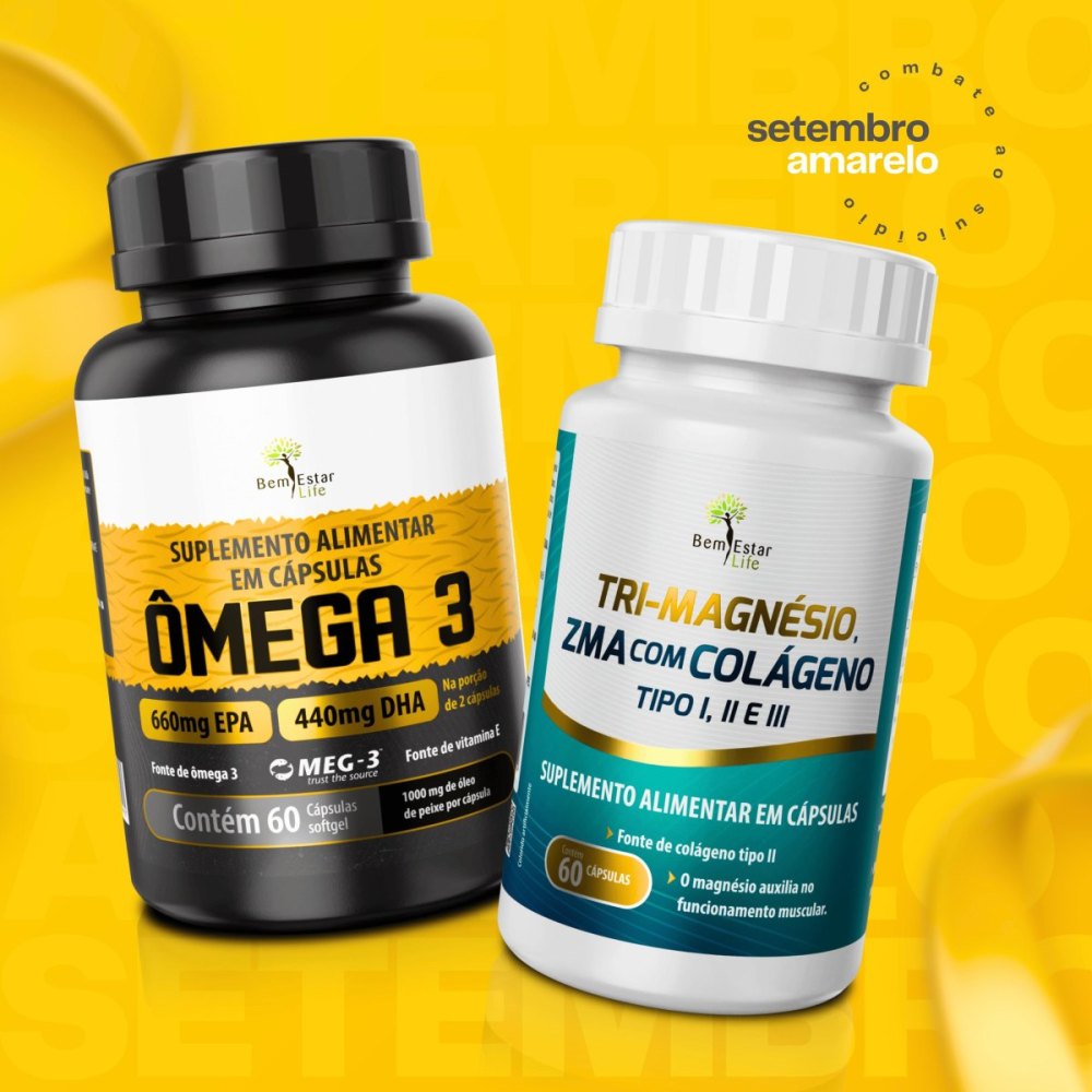 OMEGA 3 60 CAPSULAS 50%TRI-MAGNESIO COM ZMA E COLAGENO 123