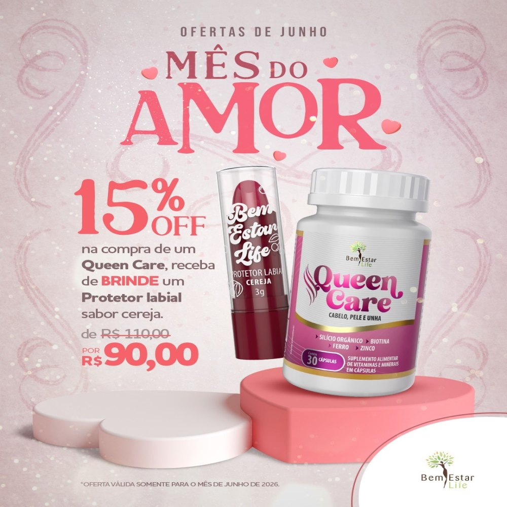 QUEEN CARE BRINDE PROTETOR LABIAL CEREJA