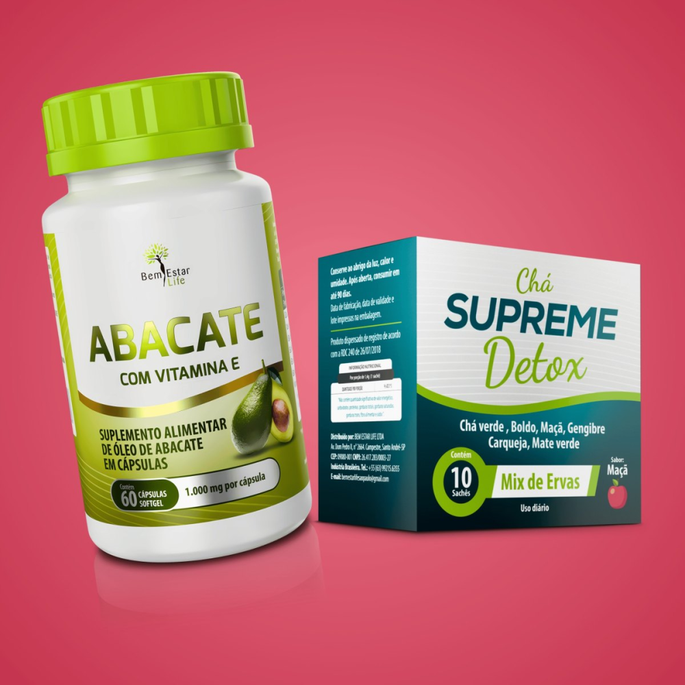 (INIBIDOR) + ABACATE BRINDE 10 SACHE CHA DETOX 
