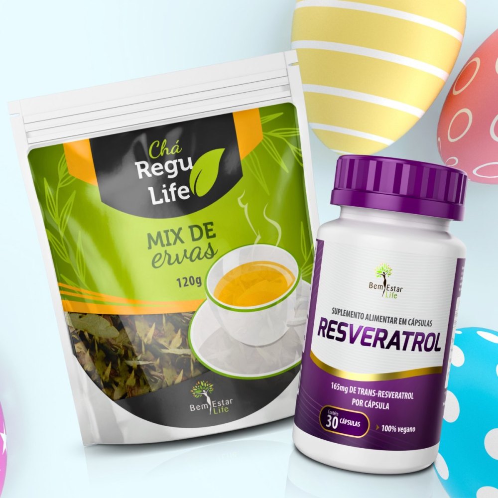  RESVERATROL - BRINDE CHÁ REGU LIFE PACOTE 120 GR.
